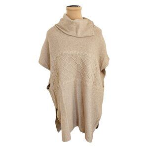 Ila G. Cashmere Blend Knit Poncho Style Sweater Sz OS